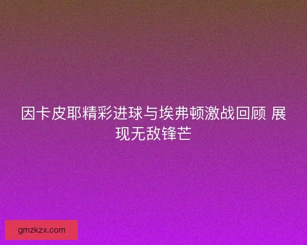 因卡皮耶精彩进球与埃弗顿激战回顾 展现无敌锋芒